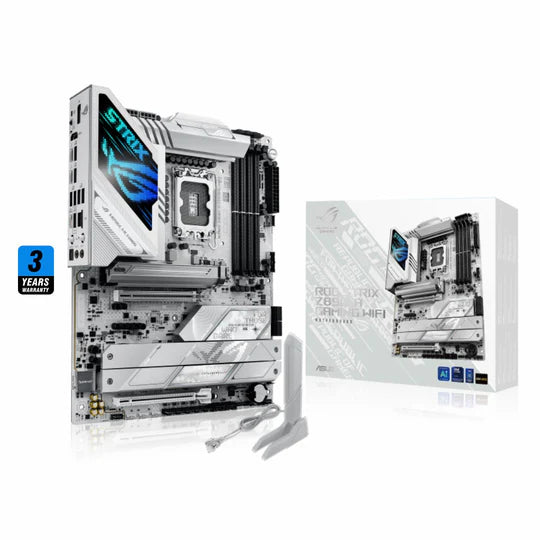 ASUS ROG Strix Z890-A Gaming WiFi Motherboard – LGA 1851, DDR5, WiFi 7, ATX, White, 3-Year Warranty ASUS ROG Strix Z890-A Gaming WiFi Motherboard – LGA 1851, DDR5, WiFi 7, ATX, White, 3-Year Warranty